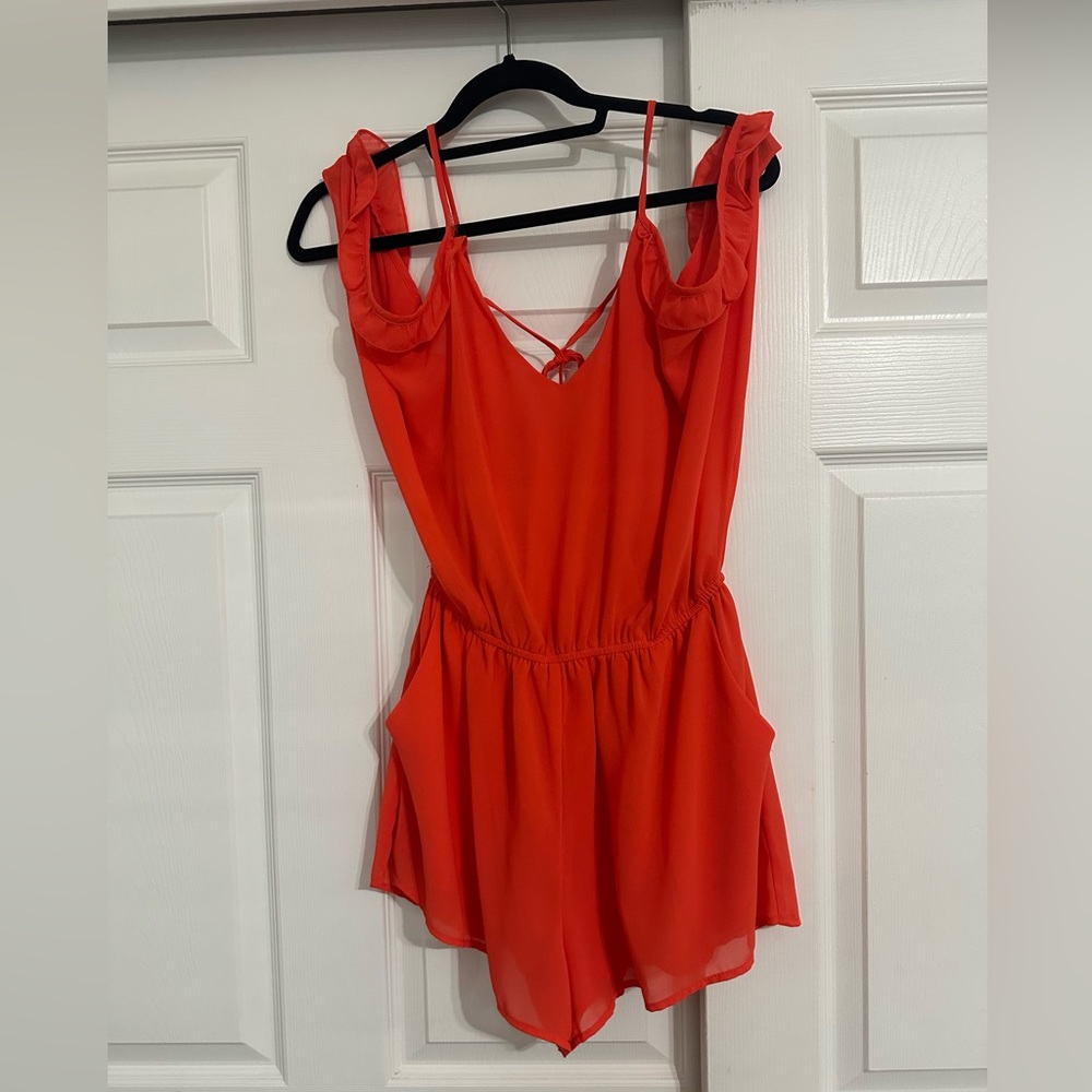 Coral orange romper